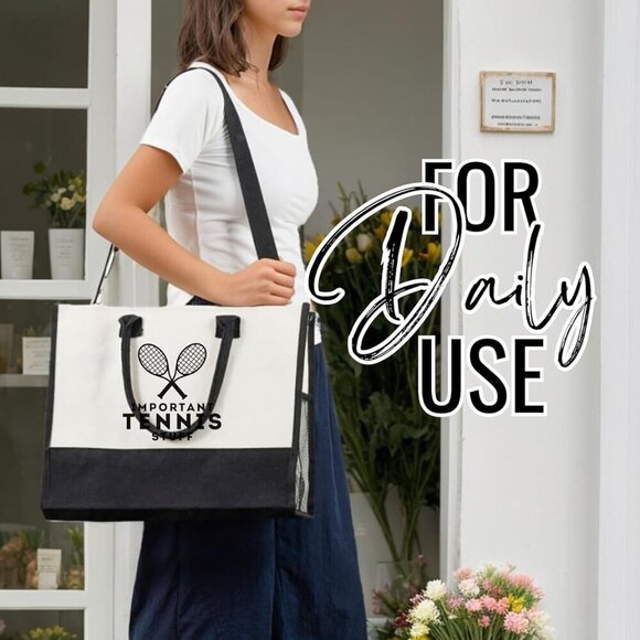 Tennis Tote Bag Women Polyester Zipper Shoulder Sports Gift